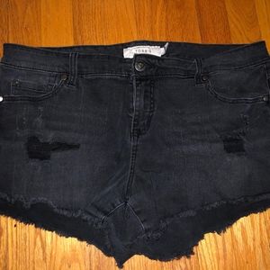 Black Distressed Shorts